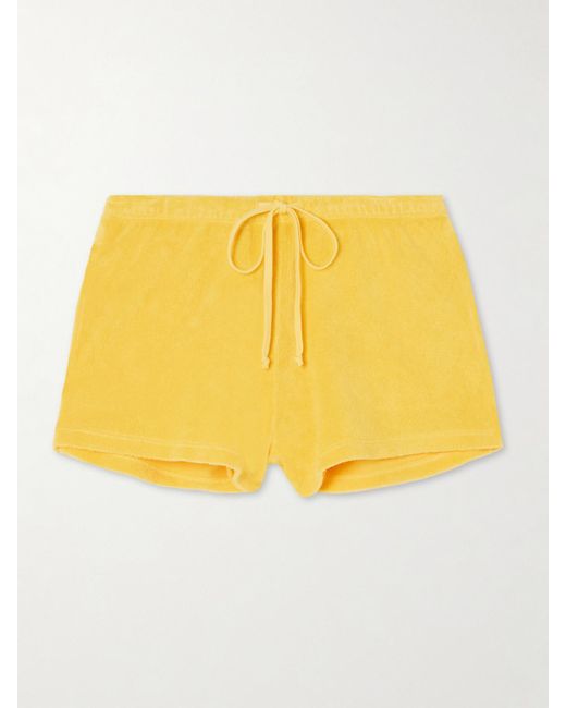 Suzie Kondi Yellow Shallis Cotton-Blend Terry Shorts