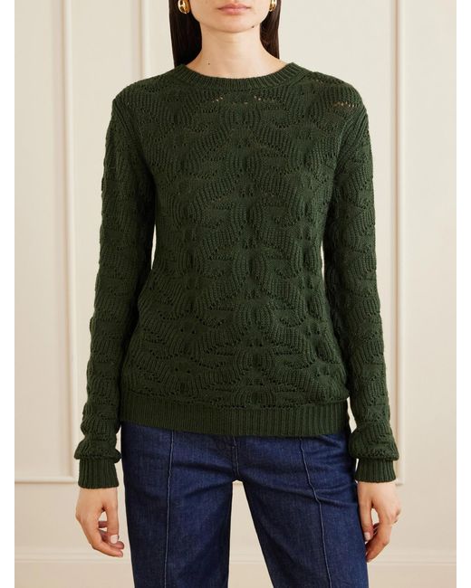 Etro Green Wool-Blend Sweater