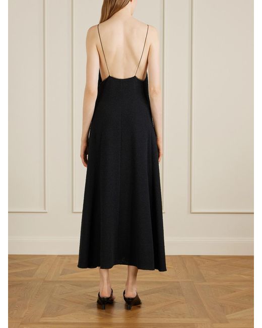 Khaite Black Iben Tulle-Trimmed Cotton-Blend Midi Dress