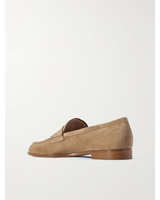 Gianvito Rossi Natural Georgie Suede Loafers
