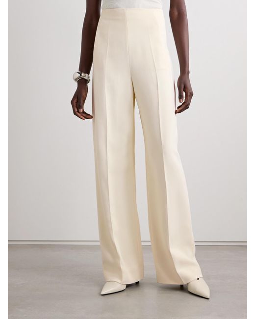 FFORME Natural Peyton Hose Mit Weitem Bein Aus Crêpe