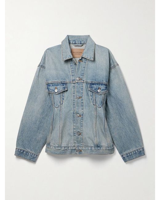 Balenciaga Hourglass Oversized Denim Jacket in Blue Lyst