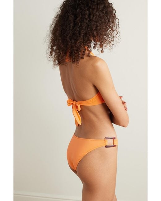 Melissa Odabash Orange Paris Embellished Bikini Briefs