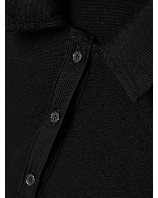 Agolde Black Amos Stretch-Lyocell Polo Shirt
