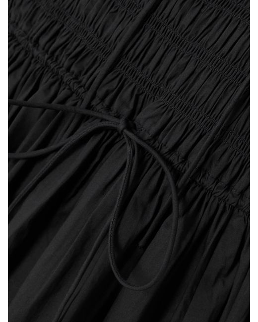 Doen Black Emmaretta Midikleid Aus Biobaumwoll-Voile Mit Raffungen Zum Binden