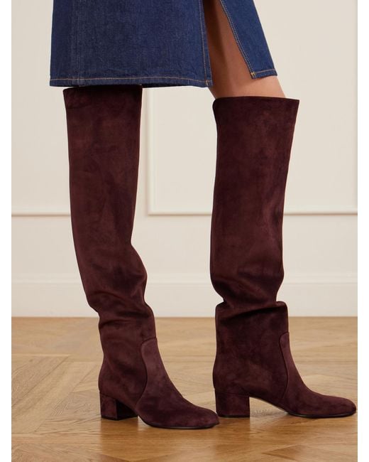 Gianvito Rossi Red Suede 45 Over-The-Knee Boots