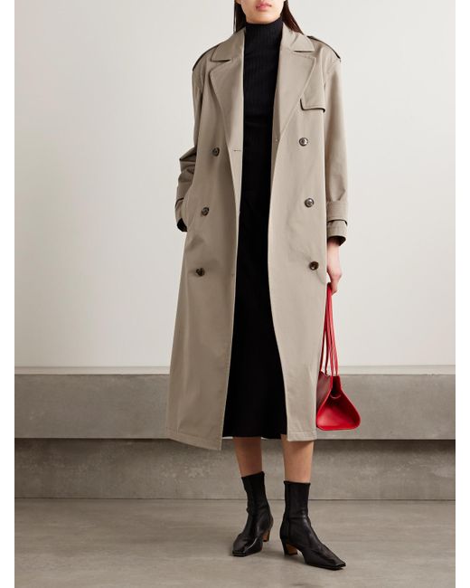 Theory Natural Double-Breasted Cotton-Blend Gabardine Trench Coat