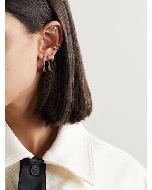 Anita Ko Metallic Zoe 18-Karat Hoop Earrings