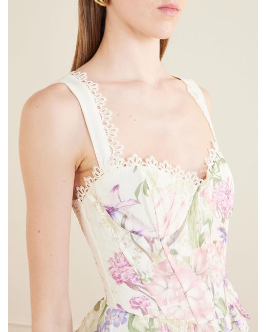 Charo Ruiz Natural Floret Floral Cotton-Blend Top