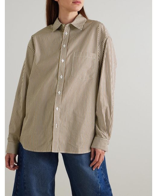 B Sides Natural Nolan Striped Cotton-Poplin Shirt