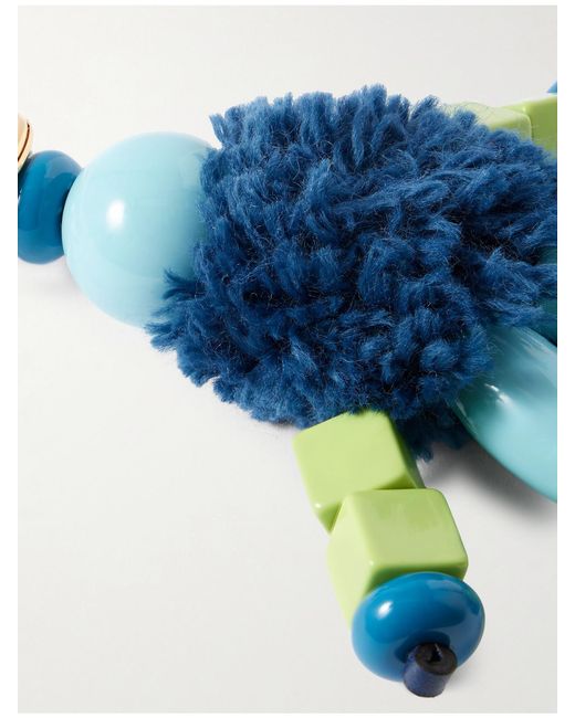 Etro Blue Little Wool-Blend, -Tone And Enamel Bag Charm