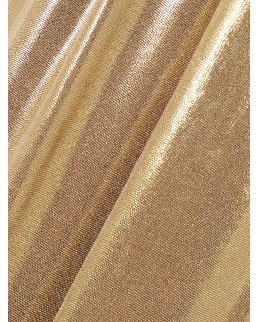 Norma Kamali Natural Hose Mit Weitem Bein Aus Stretch-Lamé Mit Falten