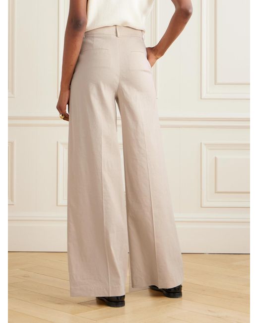 Pantalon Large En Lin Mélangé Treeca Theory en coloris Natural
