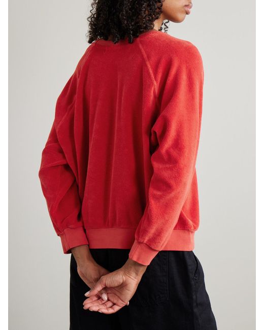 Suzie Kondi Red Samos Sweatshirt Aus Frottee Aus Einer Baumwollmischung
