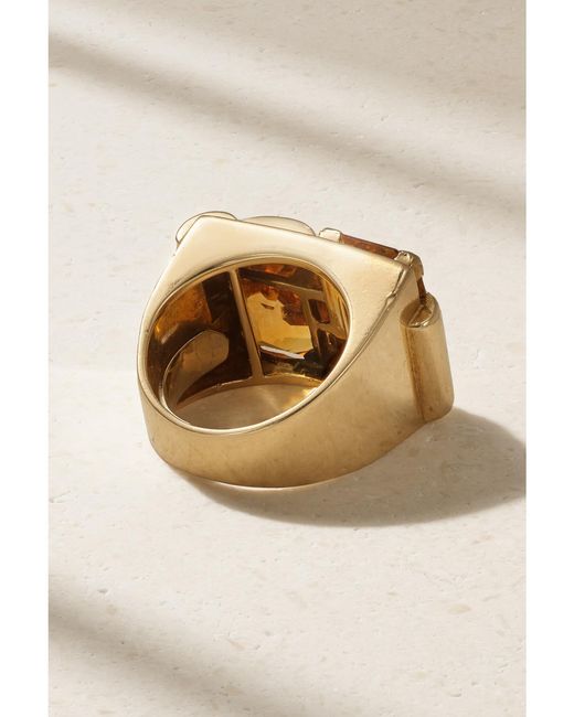 Fred Leighton Natural Retro 18-Karat Citrine Pinky Ring