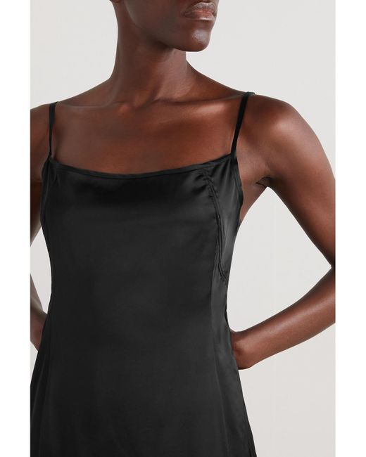 Jacquemus Black Chouchou Convertible Duchesse-Satin Midi Dress
