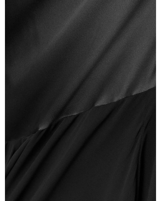 TOVE Black Cordelia Silk-Satin And -Chiffon Gown
