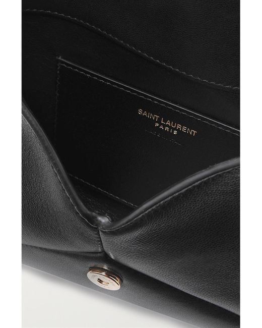 Saint Laurent Black Cassandre Leather Clutch
