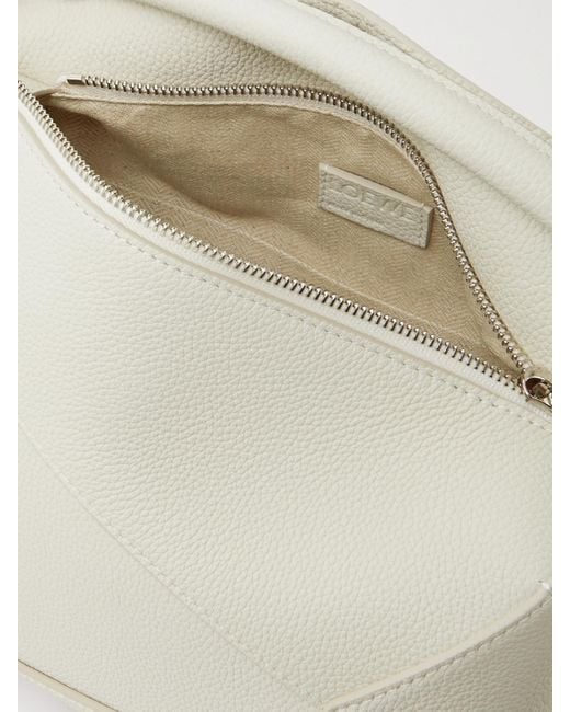 Sac Porté Épaule En Cuir Texturé Puzzle Edge Small Loewe en coloris White