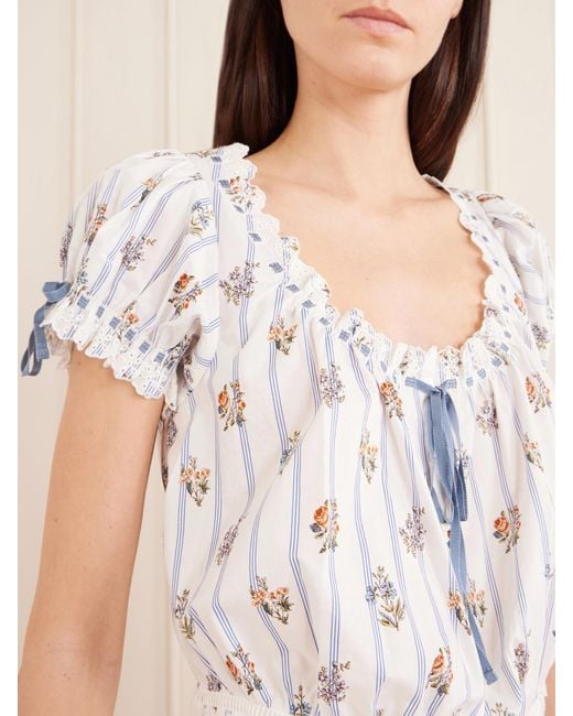 Doen Gray Nera Broderie Anglaise Organic Cotton Blouse