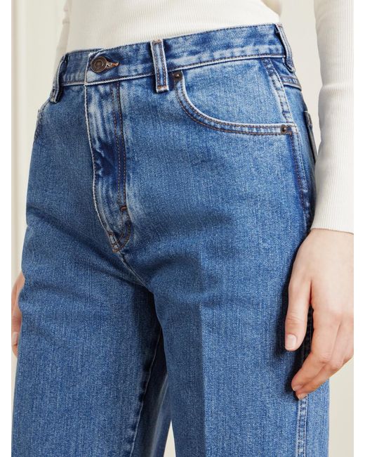 Loro Piana Blue Brooke Cropped Mid-Rise Slim-Leg Jeans