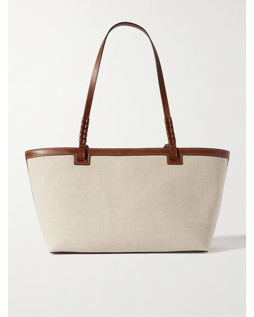 Metier Natural Cala 32 Tote Aus Leinen Mit Lederbesätzen