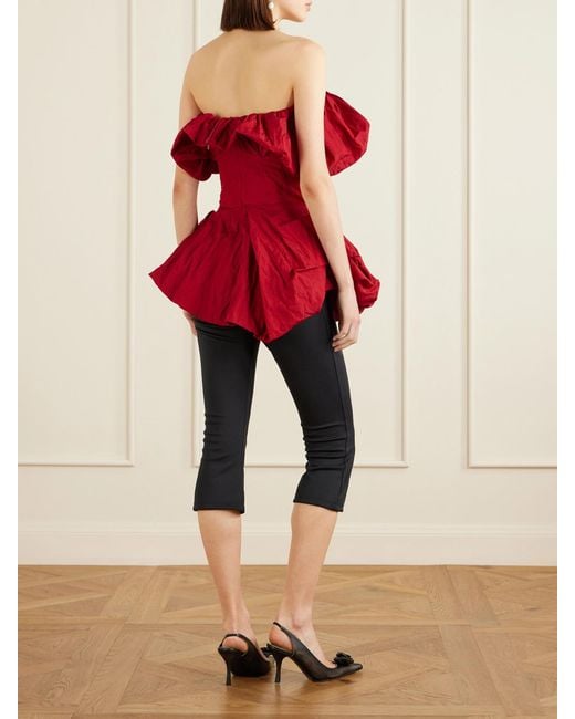 Magda Butrym Gathered Cotton-Blend Blouse
