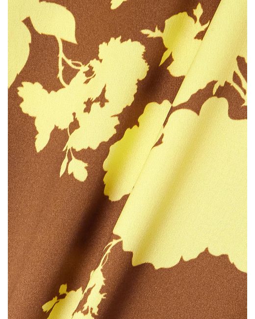 Versace Metallic Floral-Print Silk-Satin Midi Skirt