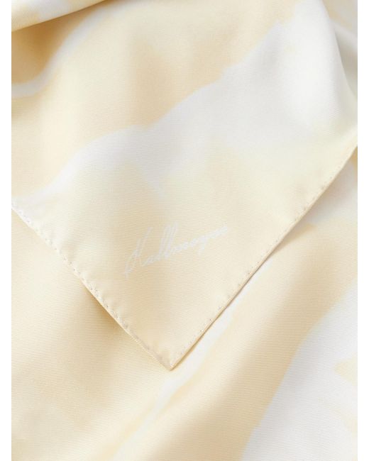 Kallmeyer White Oil Moire Printed Silk-Twill Scarf