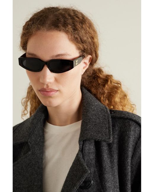Céline White Triomphe Cat-Eye Acetate Sunglasses