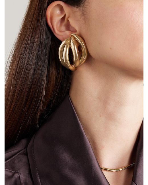 Jennifer Fisher Metallic Abstract Line-Plated Clip Earrings