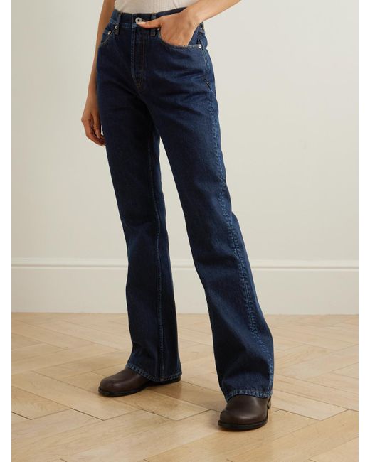 Burberry Blue High-Rise Flared Jeans