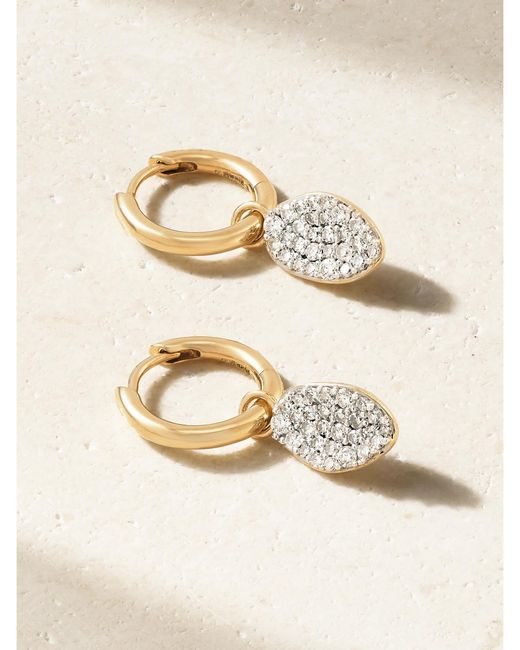 BY PARIAH Natural Cluster 14-Karat Recycled Diamond Hoop Earrings