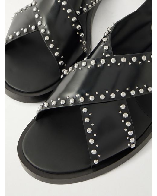 Church's Black Remi Studded Woven Leather Sandals