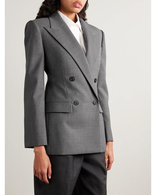 Givenchy Gray Double-Breasted Wool-Twill Blazer