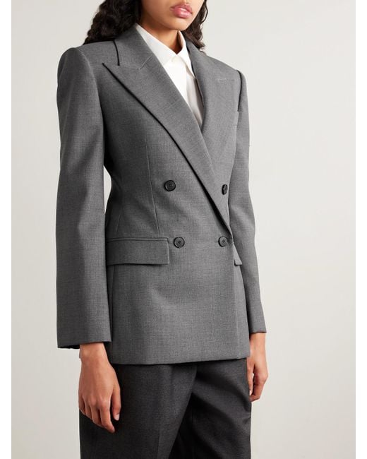Givenchy Gray Double-Breasted Wool-Twill Blazer