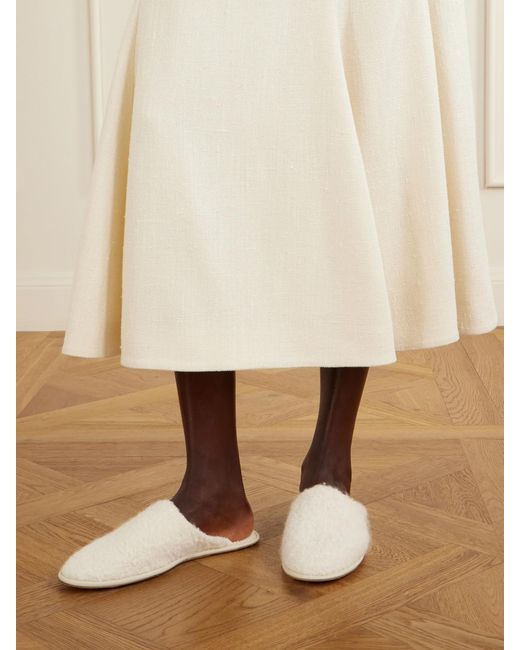 Gabriela Hearst Natural Bristol Cashmere Slip-On Flats