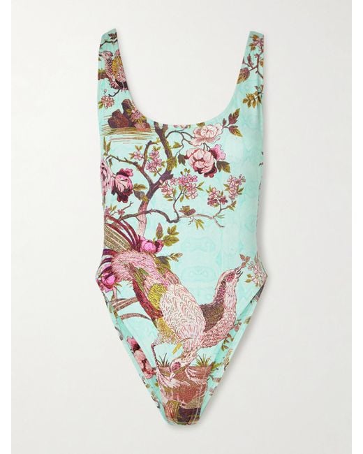 Skims White Roberto Cavalli Signature Swim Scoop Neck One Piece