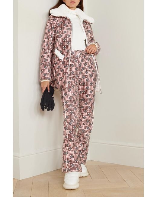 Pantalon De Ski Bootcut En Tissu Technique Stretch Imprimé Celia Sixties Fusalp en coloris Pink