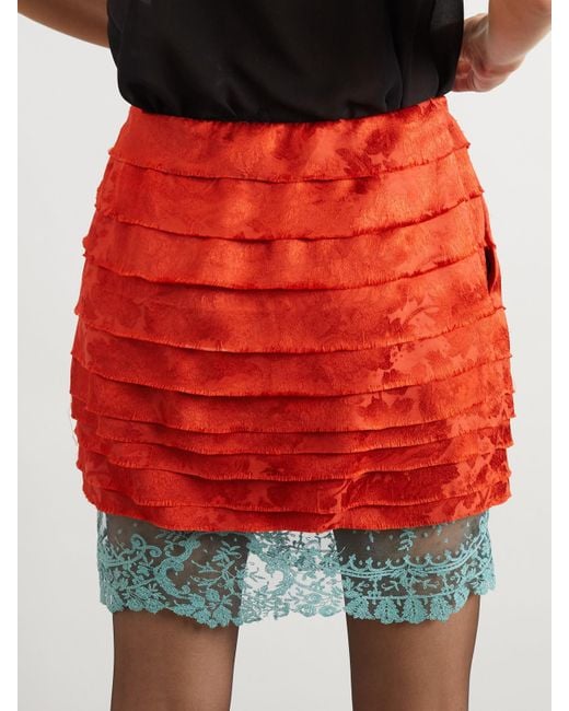 Saint Laurent★Mini skirt (cotton serge) midi skirt in cotton serge | Saint Laurent | YSL US