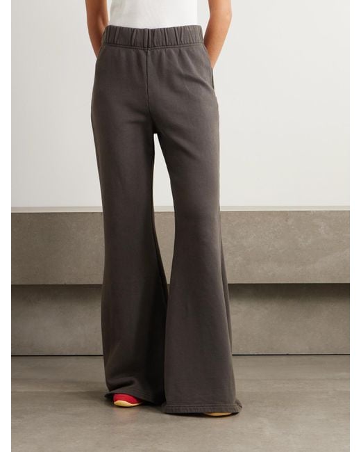 Les Tien Gray Cotton-Jersey Flared Track Pants