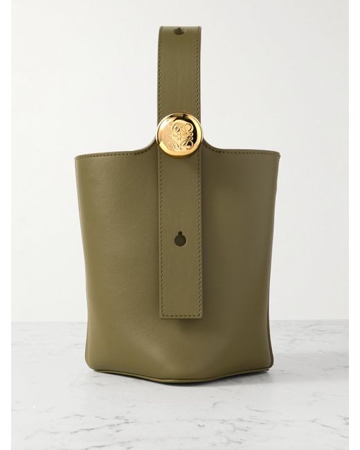 Loewe Green Pebble Mini Leather Tote