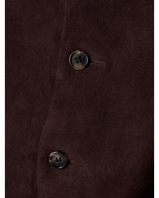 Stouls Purple Weste Aus Veloursleder