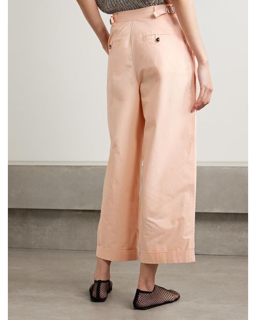 Proenza Schouler Pink Kyle Verkürzte Hose Mit Weitem Bein Aus Baumwollpopeline