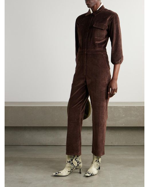 Rivet Utility Brown Charmer Jumpsuit Aus Stretch-Baumwollcord