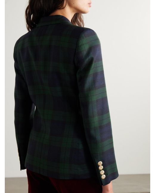 Blazé Milano Black Charmer Double-Breasted Checked Wool Blazer