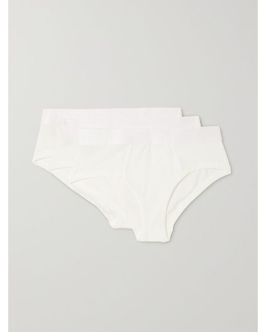 CDLP White Net Sustain Set Of Three Stretch-Tencel Lyocell Briefs