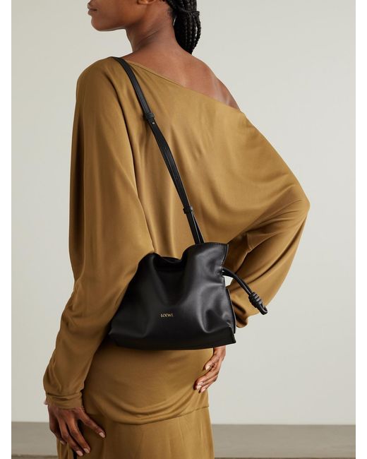 Loewe Black Flamenco Mini Leather Clutch