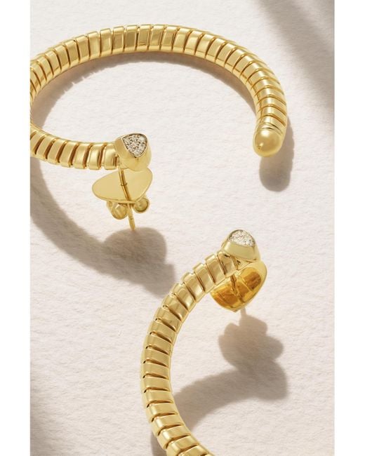Marina B Natural Trisolina 18-Karat Diamond Hoop Earrings