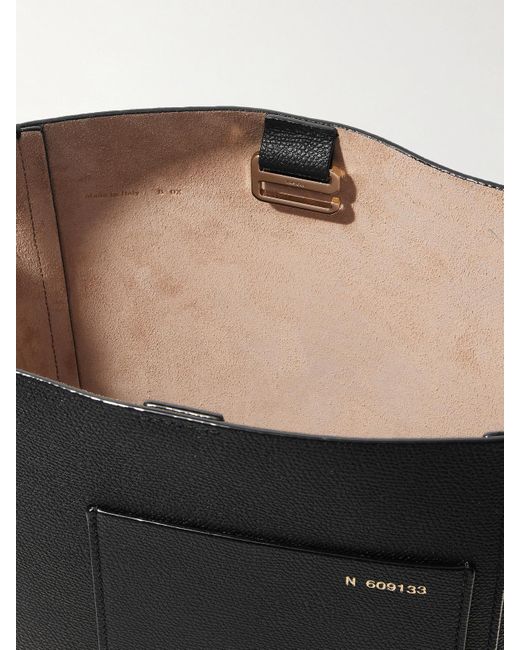 Valextra Black Kleine Beuteltasche Aus Strukturiertem Leder